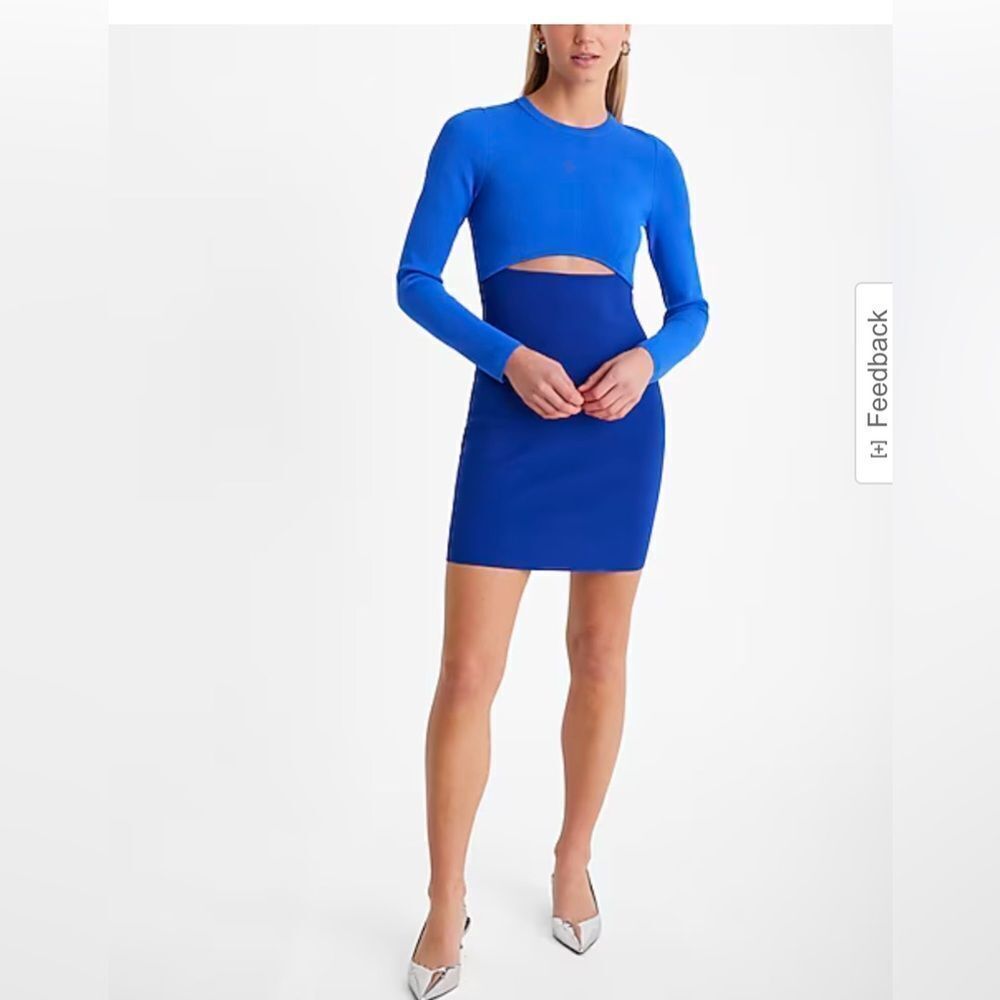 Express Blue Cutout Dress